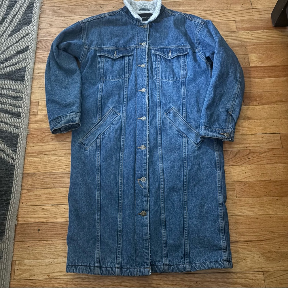 Mustard Seed MIDI Denim Jacket with Fleece Lining Size small